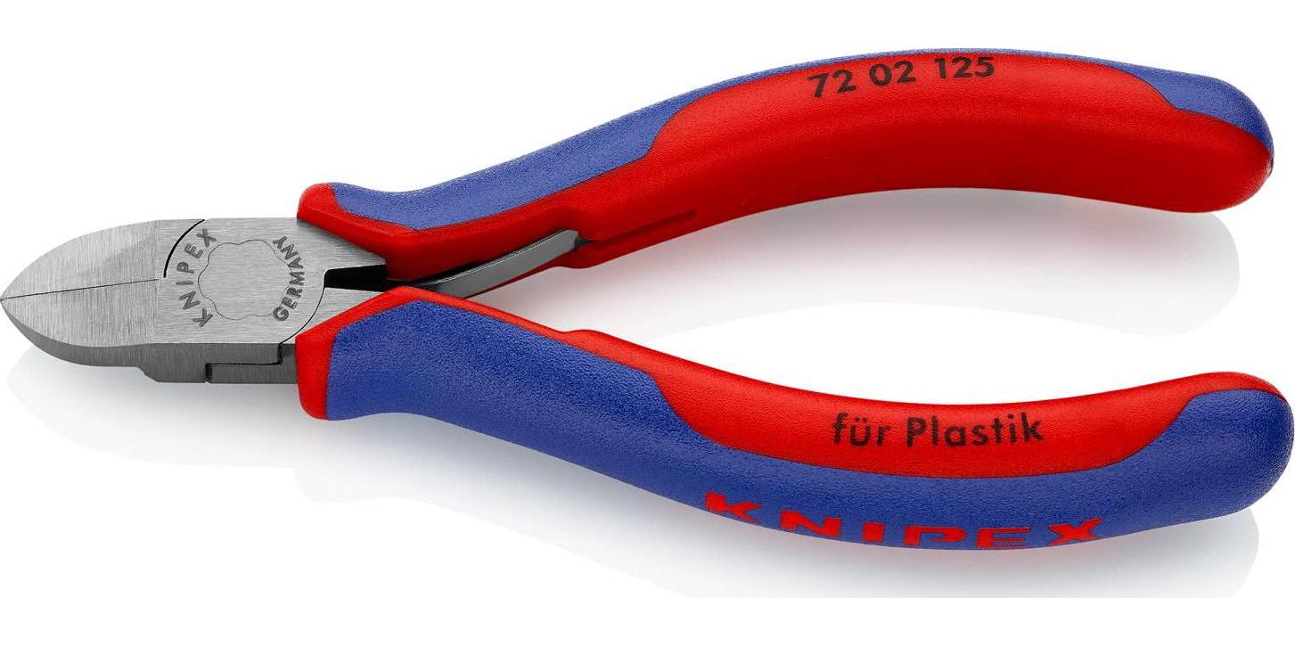 KNIPEX, Knipex 72 02 125 Diagonal Cutter for Plastics with Multi-Component Grips, 125 mm