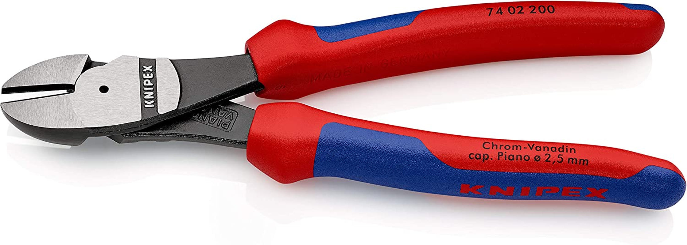KNIPEX Tools, Knipex 7402200 8-Inch High Leverage Diagonal Cutters - Comfort Grip