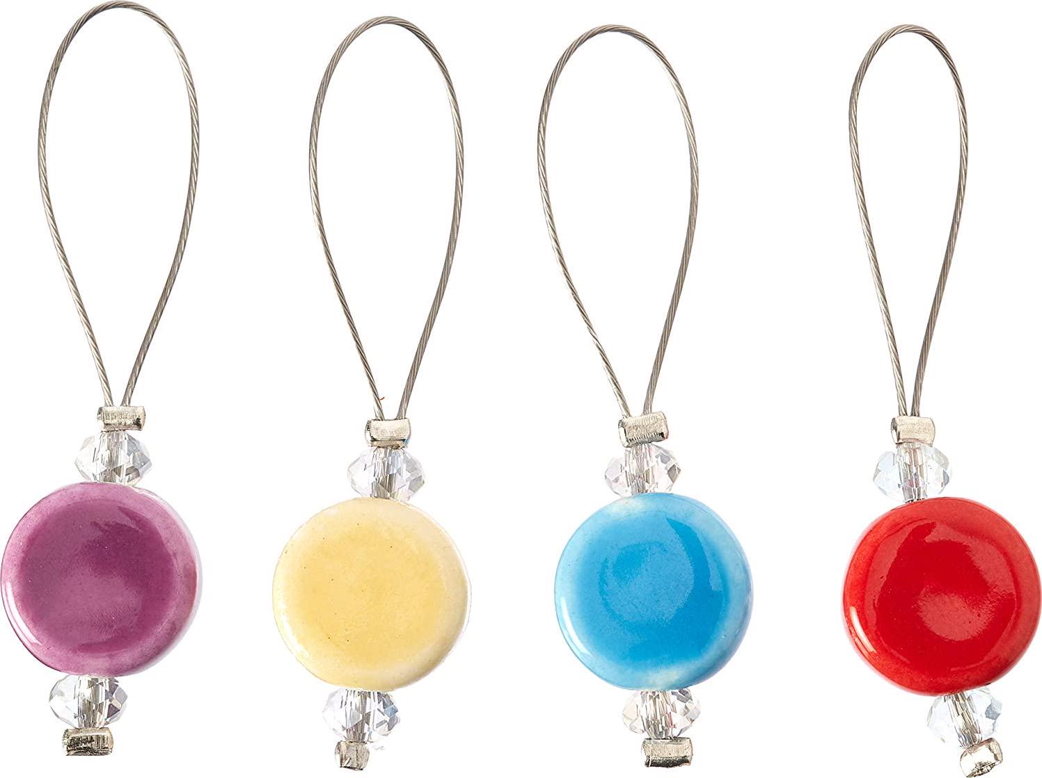 Knitter's Pride, Knitter's Pride KP800382 Zooni Stitch Markers W/Colored Beads 12/Pkg-Gems