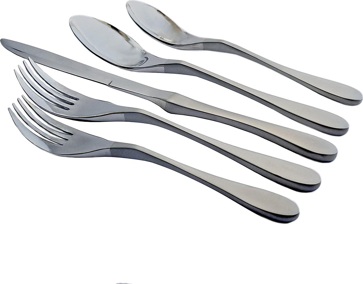 KNORK, Knork Original Cutlery Utensils Flatware Set, 20 Piece (Service for 4), Duo Silver