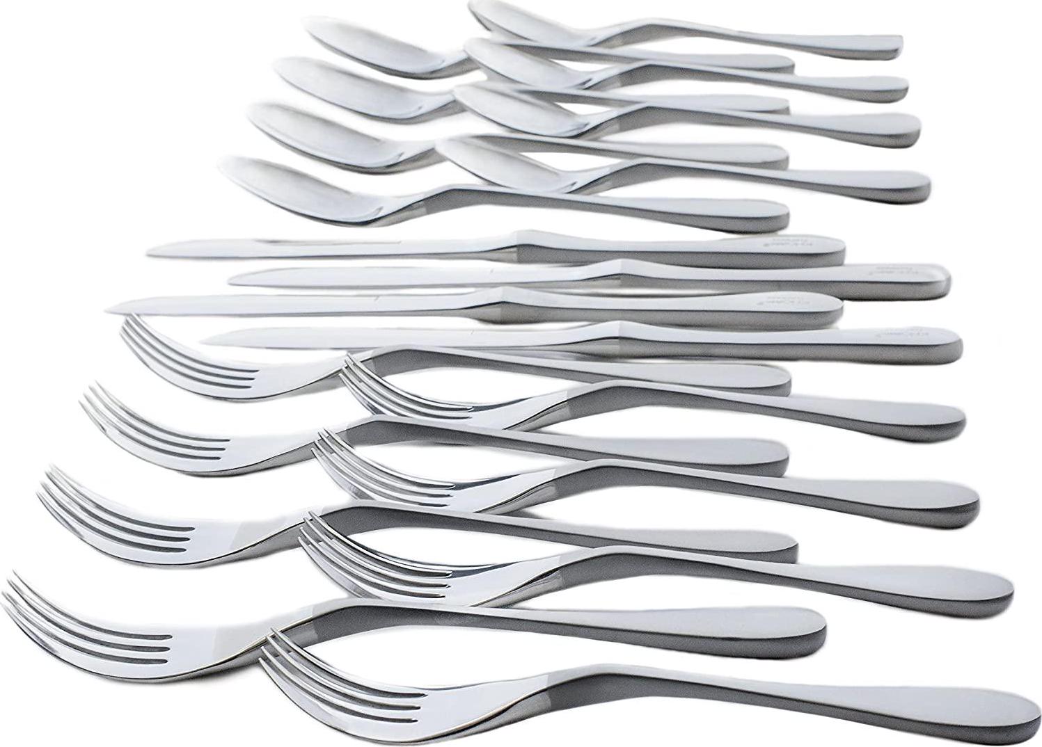 KNORK, Knork Original Cutlery Utensils Flatware Set, 20 Piece (Service for 4), Duo Silver