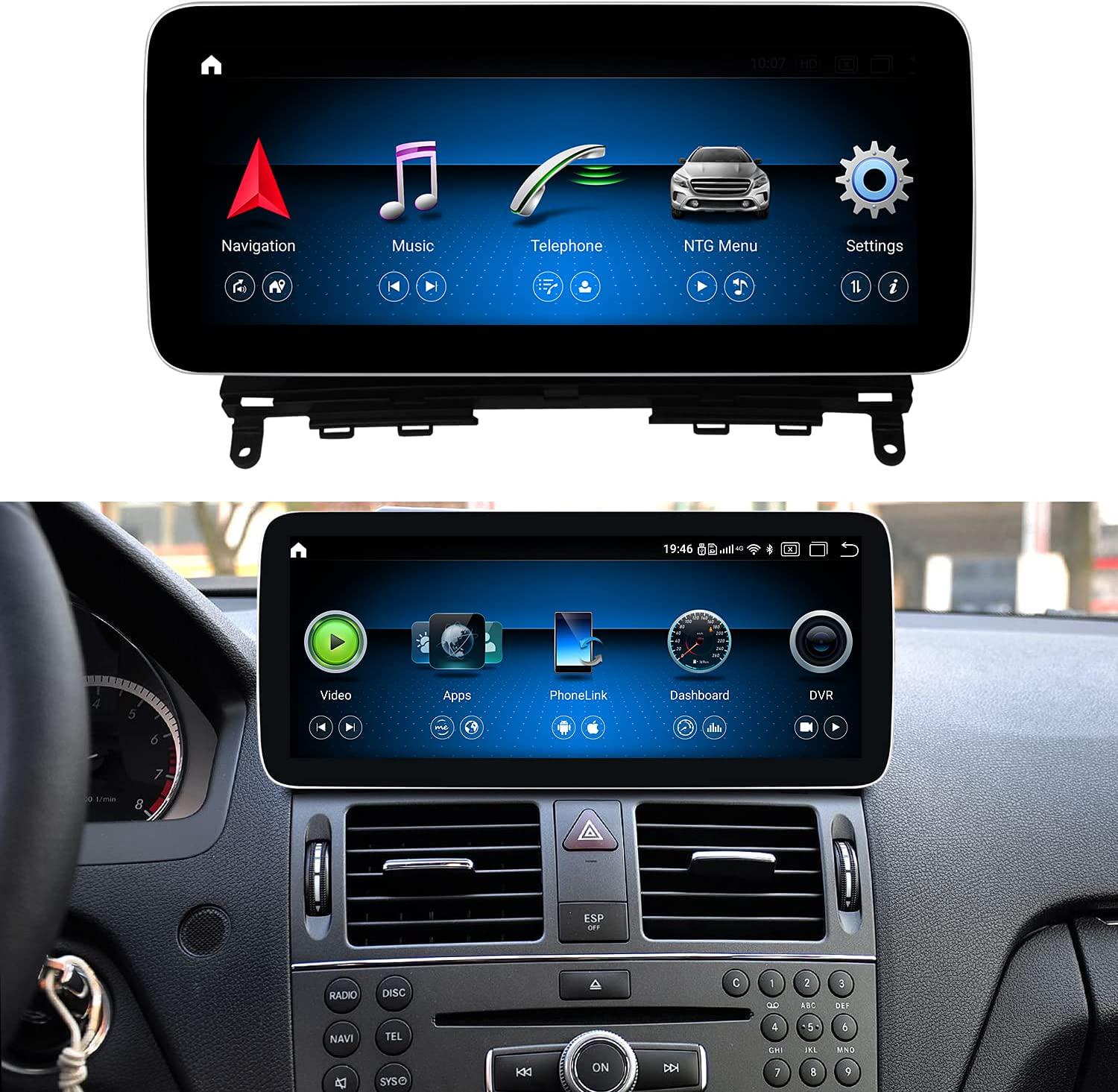 Koason, Koason Android 10.25inch HD1920 Screen Upgrade Display Monitor Multimedia Player GPS Navigation for Mercedes Benz C180 C200 C280 C300 C350 W204 S204 (2007-2010) NTG4.0