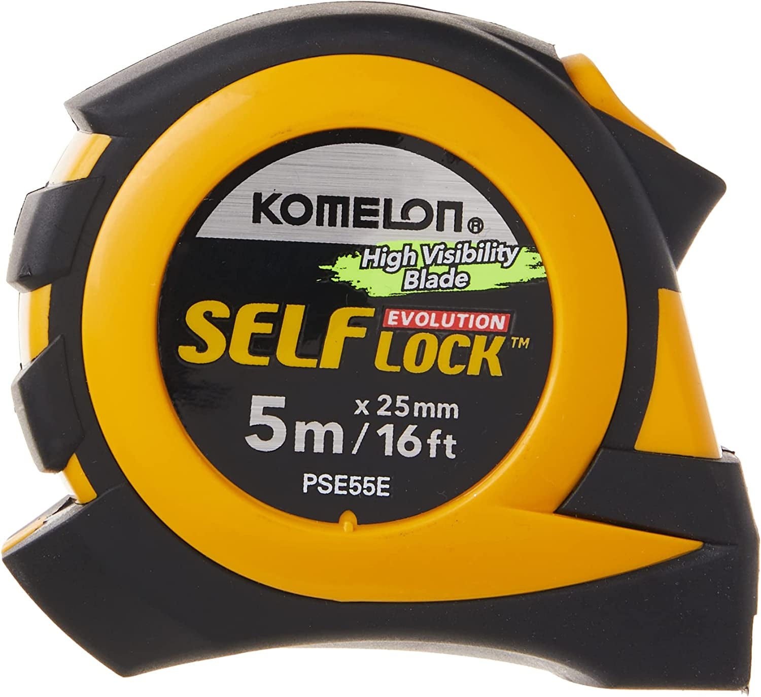 Komelon, Komelon PSE55E 5M/16' Metric Self-Lock Tape Measure, Yellow/Black