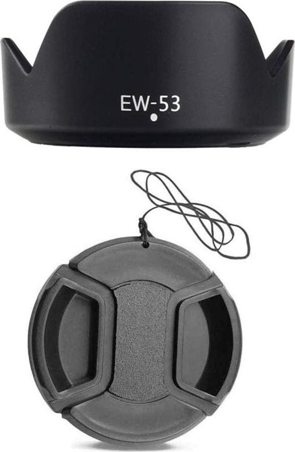 Komet, Komet Lens Hood and Cap for Canon EOS M100 M50 M6 M10 with EF-M 15-45mm f/3.5-6.3 is STM Lens Replaces Canon EW-53 (1 Hood +1 Cap)