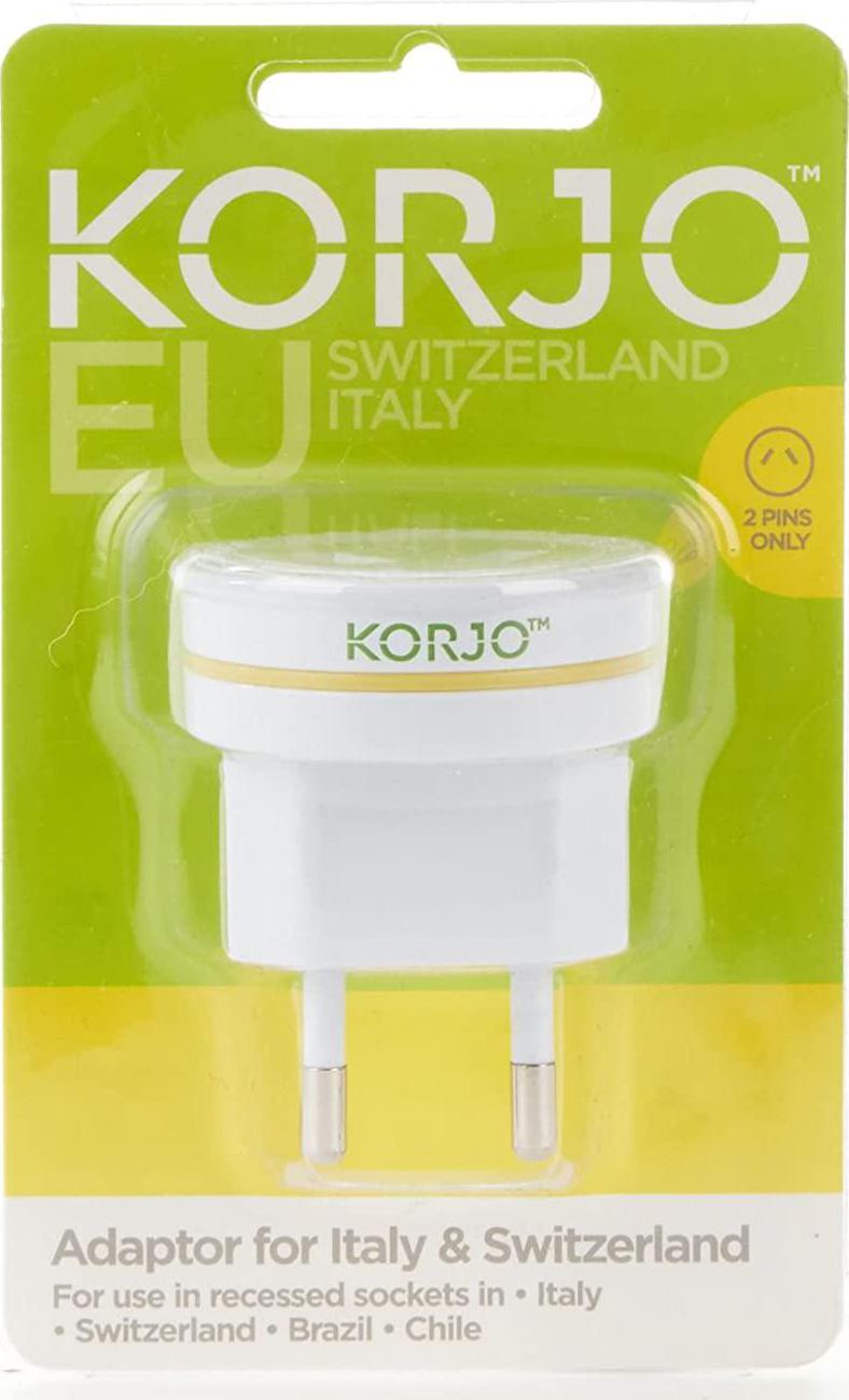 KORJO, Korjo EU (Italy and Switzerland) Travel Adaptor, for AU/NZ Appliances, use in Europe Including IT, CH
