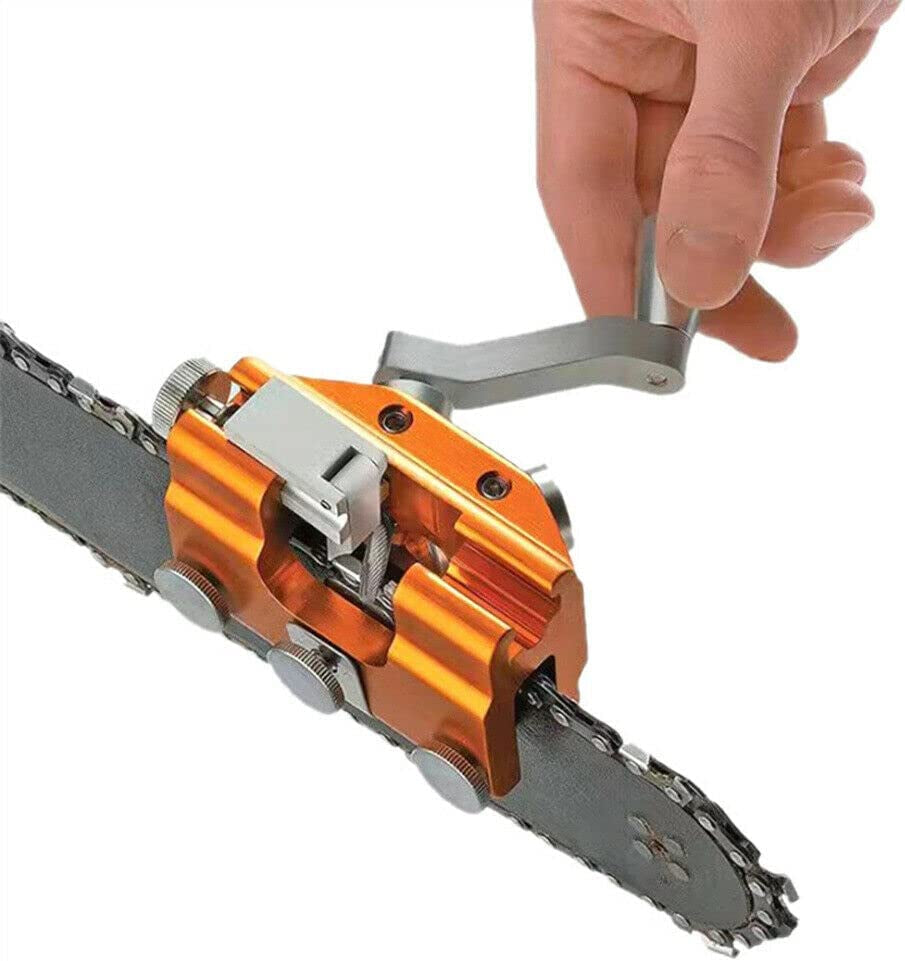 KouPoTop, Koupotop Chainsaw Sharpener,Chainsaw Chain Sharpening Jig Kit with 3PCS Carbide Cutter,Suitable for All Kinds of Chain Saws,Hand-Cranked Portable Chainsaw Sharpener Tool for Lumberjack & Garden Worker