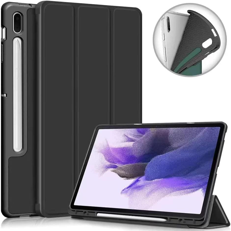 KuRoKo, KuRoKo Samsung Galaxy Tab S8 Ultra 14.6 Inch Tablet Case with Pen Holder- Ultra Slim TPU Backshell Folio Stand Cover for Galaxy Tab S8 Ultra 14.6(SM-X900/ X906) (Black)