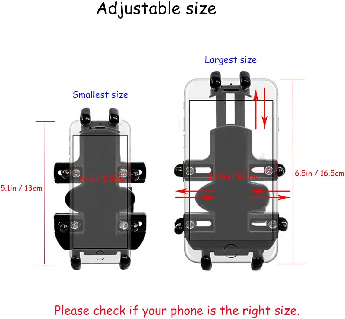kucehiup, Kucehiup Motorcycle Mobile Phone Mount Mobile Phone Holder Fit on All Motorcycles with Holes Fixing Device (Black2 Fit 4-6.8in Screen)