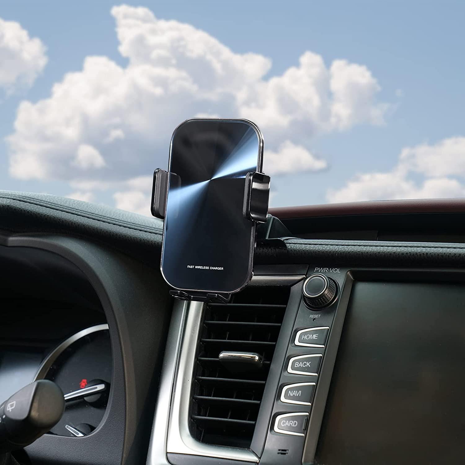 KUCOK, Kucok Car Phone Holder Fit for Toyota Highlander 2015-2019,Adjustable Air Vent Dashboard 15W Fast Charger Car Phone Mount Fit for Highlander iPhone 4.7-6.7 Smart Phone