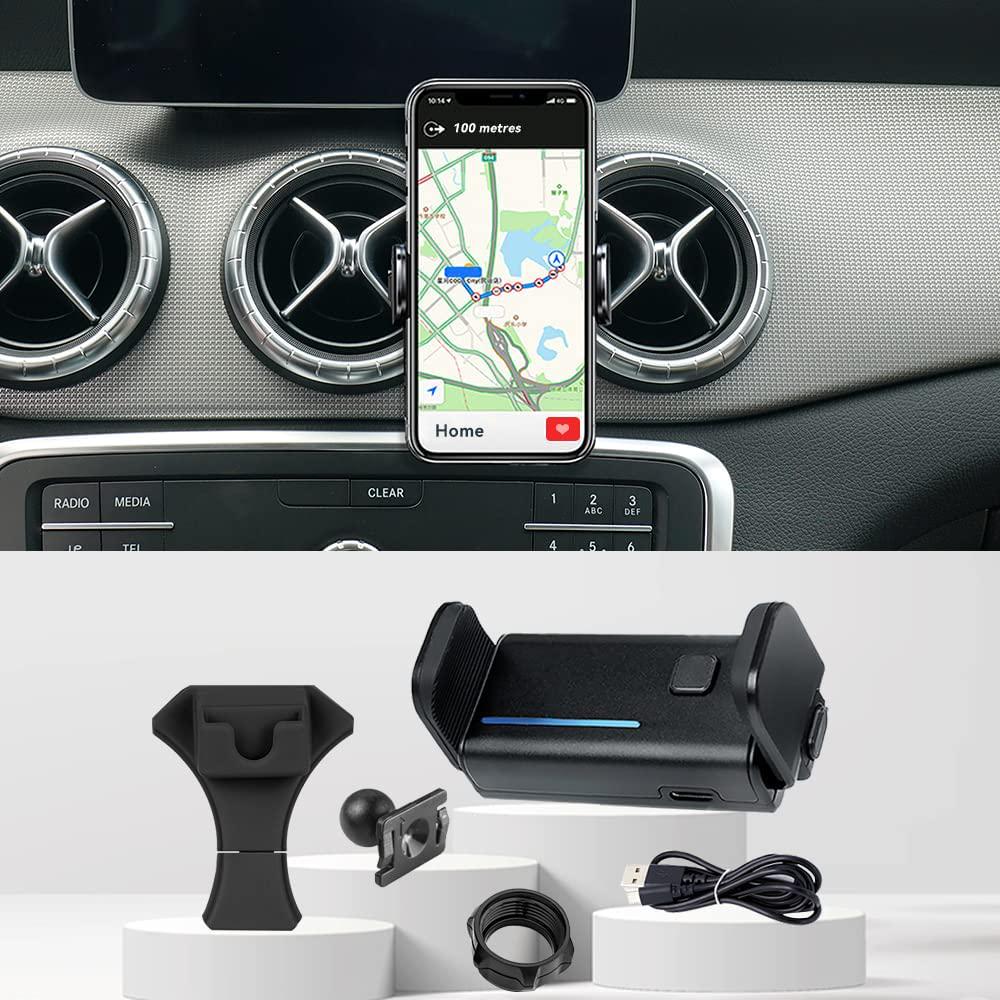KUCOK, Kucok Car Vent Phone Holder Mount Auto Lock Fit for Benz GLA-Class 2015-2020 CLA-Class 2017-2019,[Thick Case and Big Phones Friendly] Hands Free Cell Phone Holder Car Dashboard for iPhone 12/13 Pro