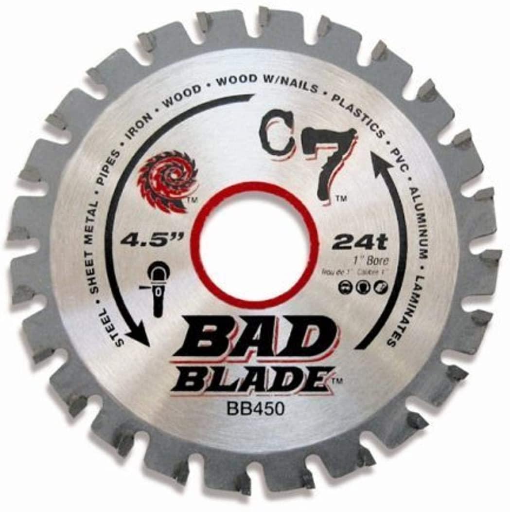 Kwik Tool, KwikTool USA BB450 C7 Bad Blade 4-1/2-Inch 24 Tooth with 1-Inch Arbor And 7/8-Inch, 5/8-Inch