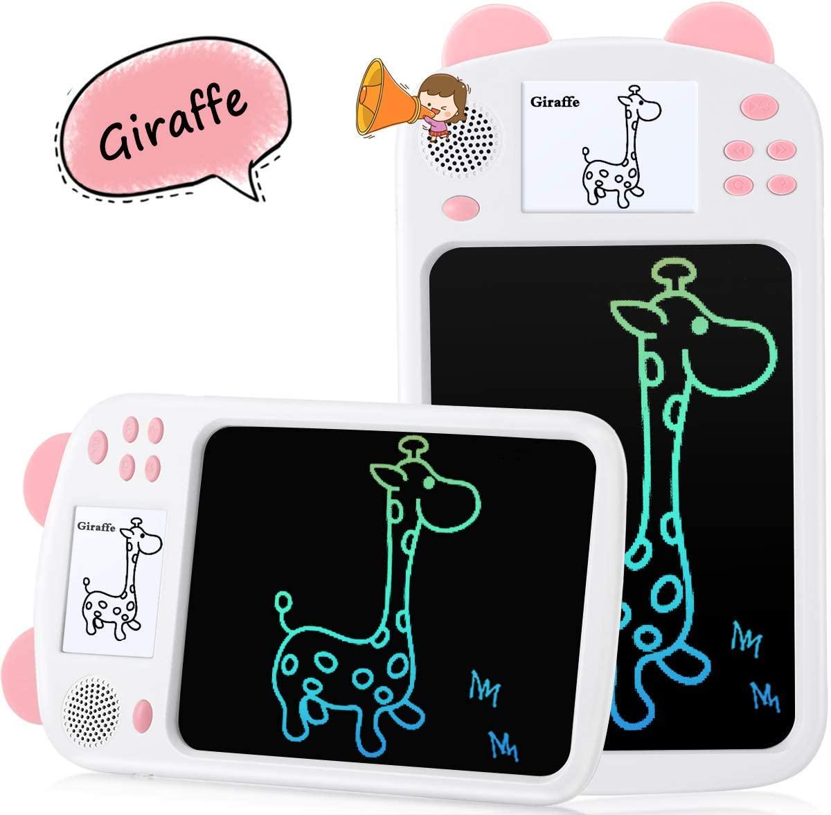 AGPTEK, LCD Doodle Board Writing Tablet, AGPTEK 8.5 Inch Drawing Board with Cartoon Images Support Voice Reading Portable Colorful Screen Kids Toys for 3-6 Year Old Gifts