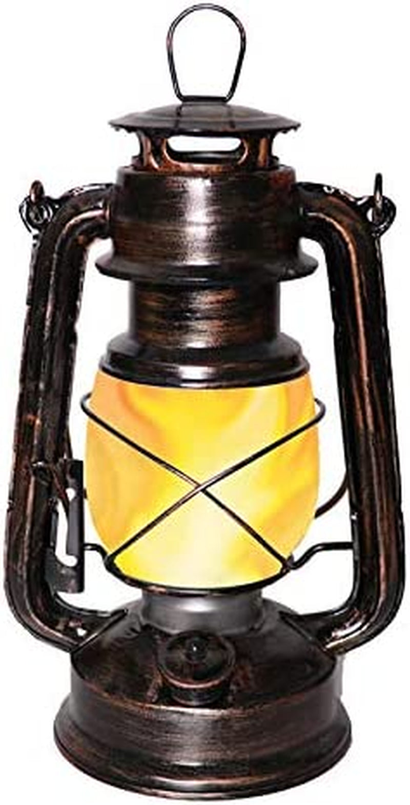 LEDERA, LEDERA Flame Light Vintage Lantern Antiqued Copper Flickering Lantern 2 Modelsfull White and Flame Effect with Battery Operated Decorative Hanging Lanterns