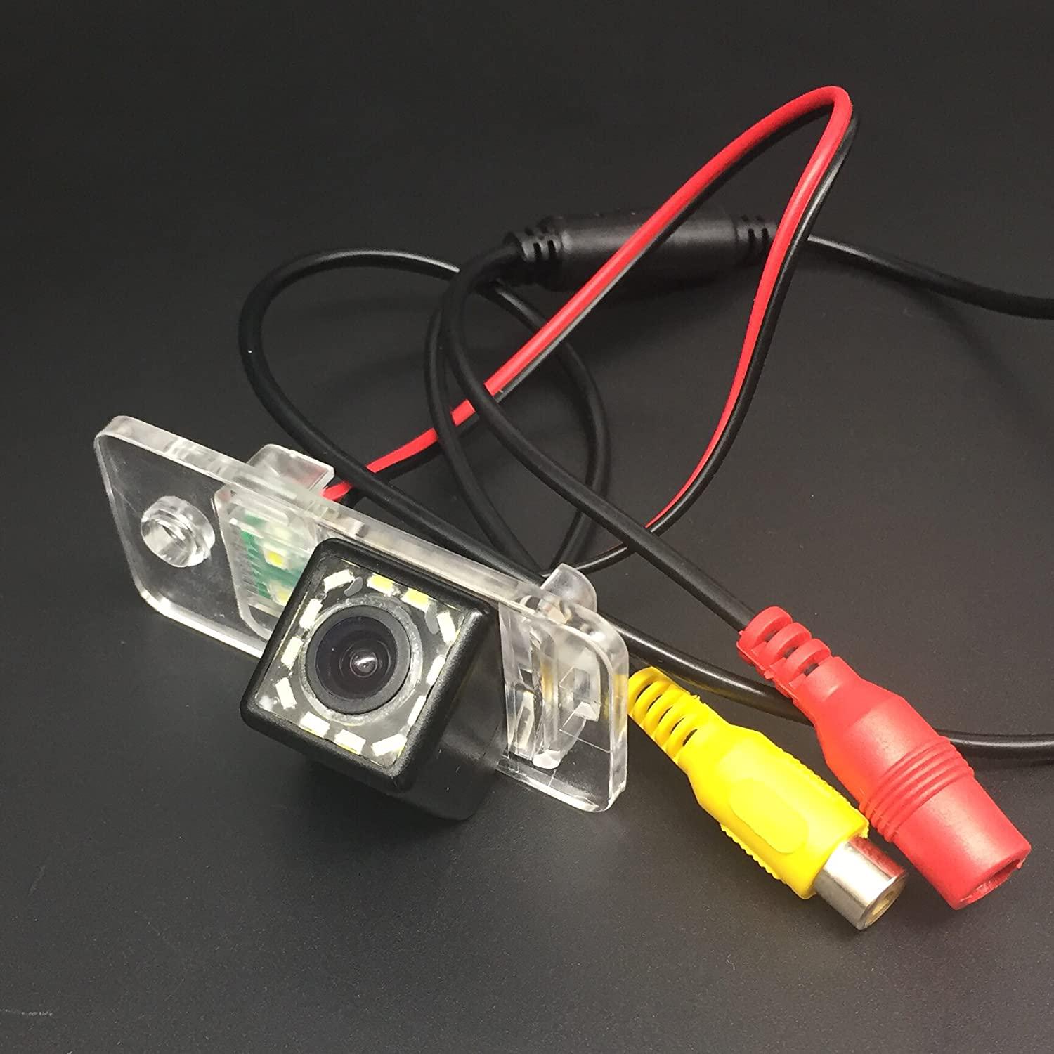 aSATAH, LEDs Car Rear View Camera for Audi A3 A4 S4 RS4 A6 C6 S6 RS6 A8 S8 Q7/Q7 DTI and HD CCD Night Vision Waterproof and Shockproof Reversing Backup Camera (12 LED)