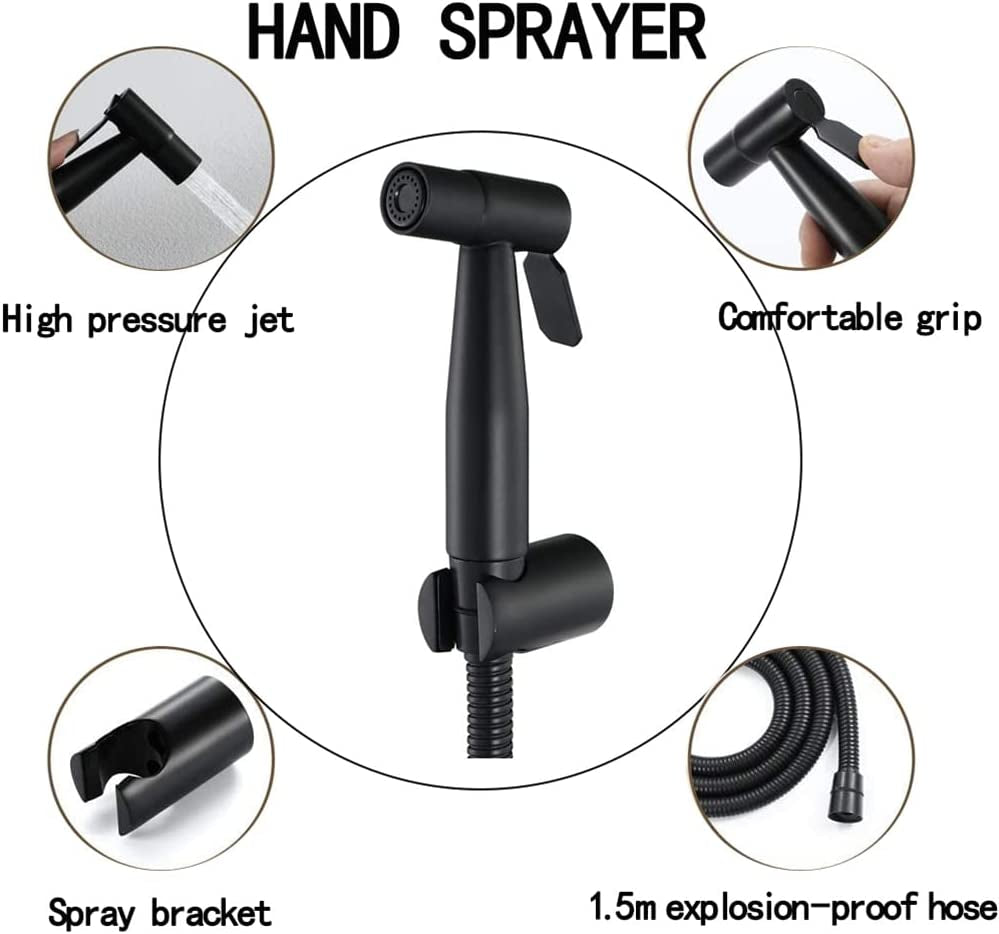 LELYFIT, LELYFIT Toilet Sprayer, Handheld Bidet Sprayer, Shower Kit, Stainless Steel Toilet Spray Gun, Bidet Sprayer with Stand and 1.5M Hose