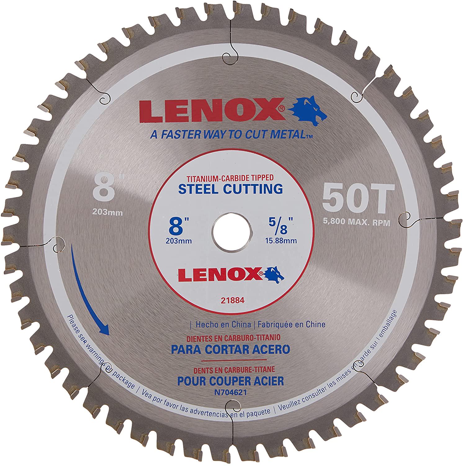 Lenox Tools, LENOX Tools Circular Saw Blade, Steel-Cutting, 8-inch, 50T (21884ST800050CT)