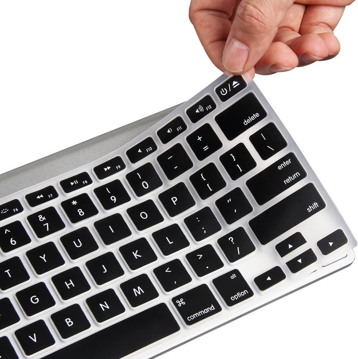LENTION, LENTION Silicone Keyboard Cover Skin Compatible for 2009-2017 MacBook Air 13, Model A1369/A1466, MacBook Pro 13/15 (with/Out Retina Display, 2015 or Older Versions) - US Edition, ANSI, Black