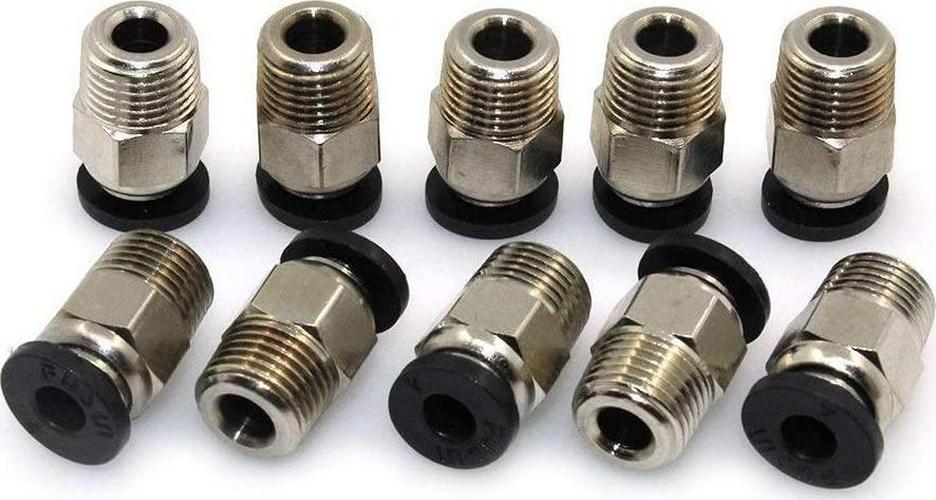 LEOWAY, LEOWAY PC4-M10 Male Straight Pneumatic PTFE Tube Push in Quick Fitting Connector for E3D-V6 Long-Distance Bowden Extruder 3D Printer (Pack of 10pcs)