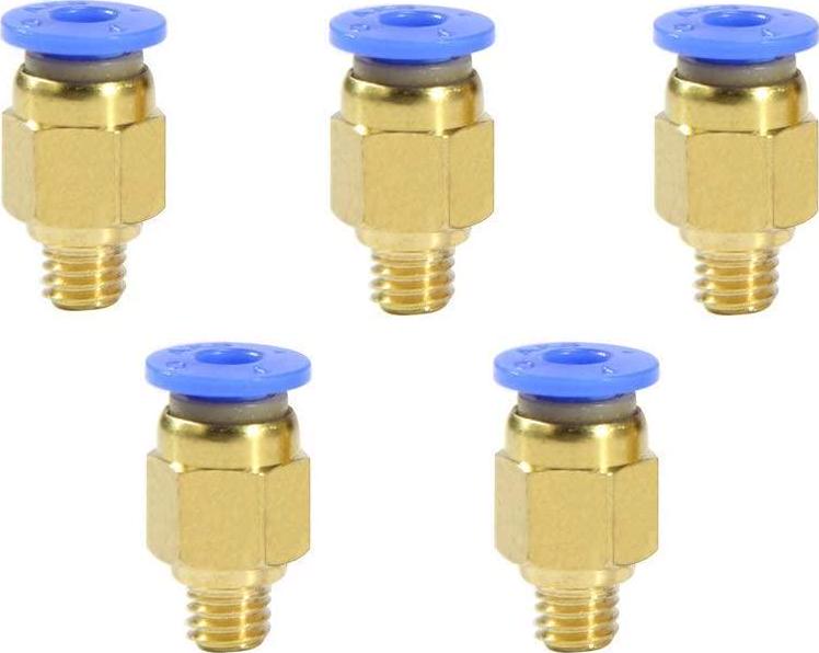 LEOWAY, LEOWAY PC4-M10 Straight Pneumatic Fitting Push to Connect + PC4-M6 Quick in Fitting for 3D Printer Bowden Extruder (Pack of 10pcs)
