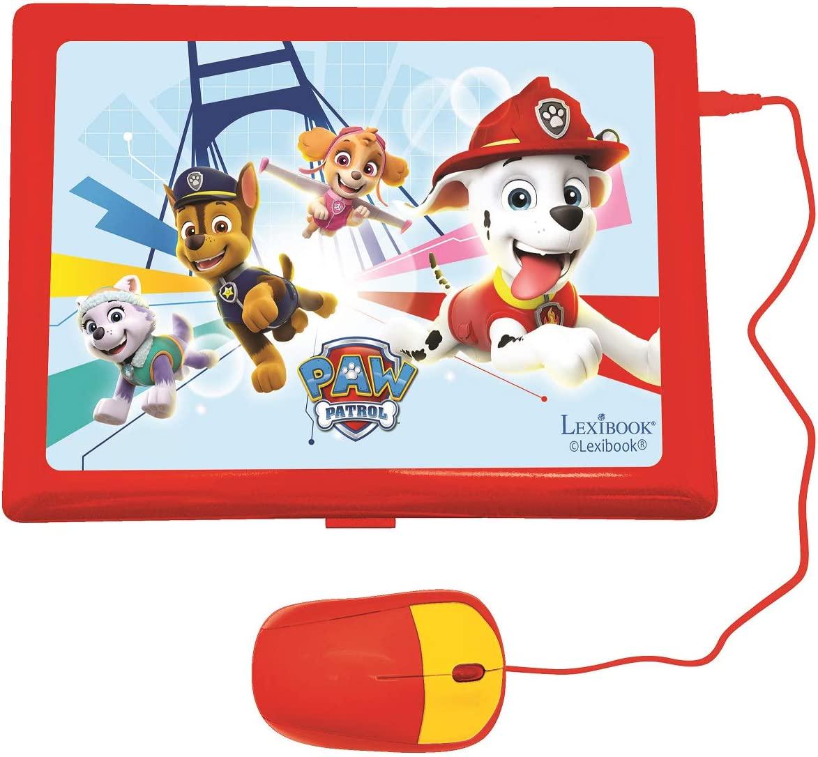 Lexibook, LEXIBOOK JC598PAi3 Paw Patrol-Educational and Bilingual Laptop German/English-Toy for Child Kid (Boys and Girls) 124 Activities, Learn Play Games and Music with Chase Marshall-Red/Blue