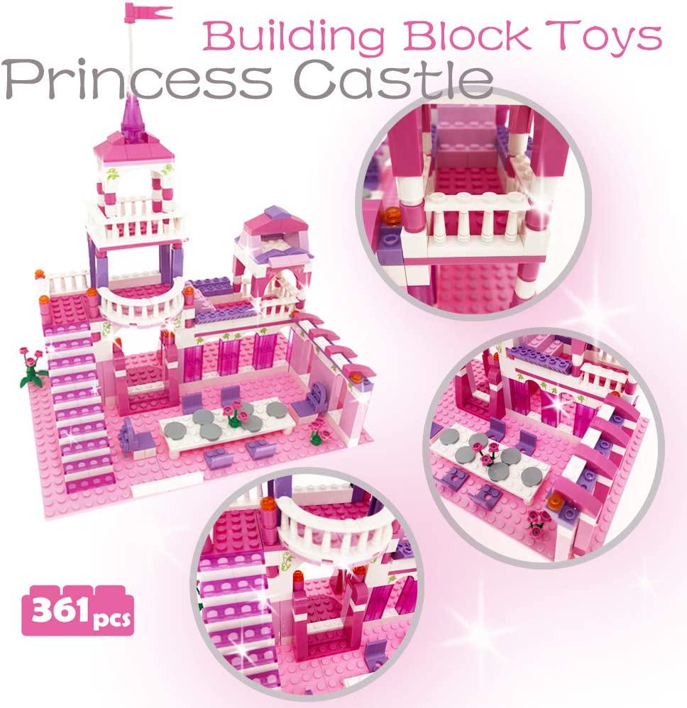 LeYi, LEYI Girls Castle Building Blocks Toys for Girls 361 Pieces Princess Castle Construction Toys Set Building Bricks Toys for Kids Christmas Birthday Gift Education Building Blocks Toys