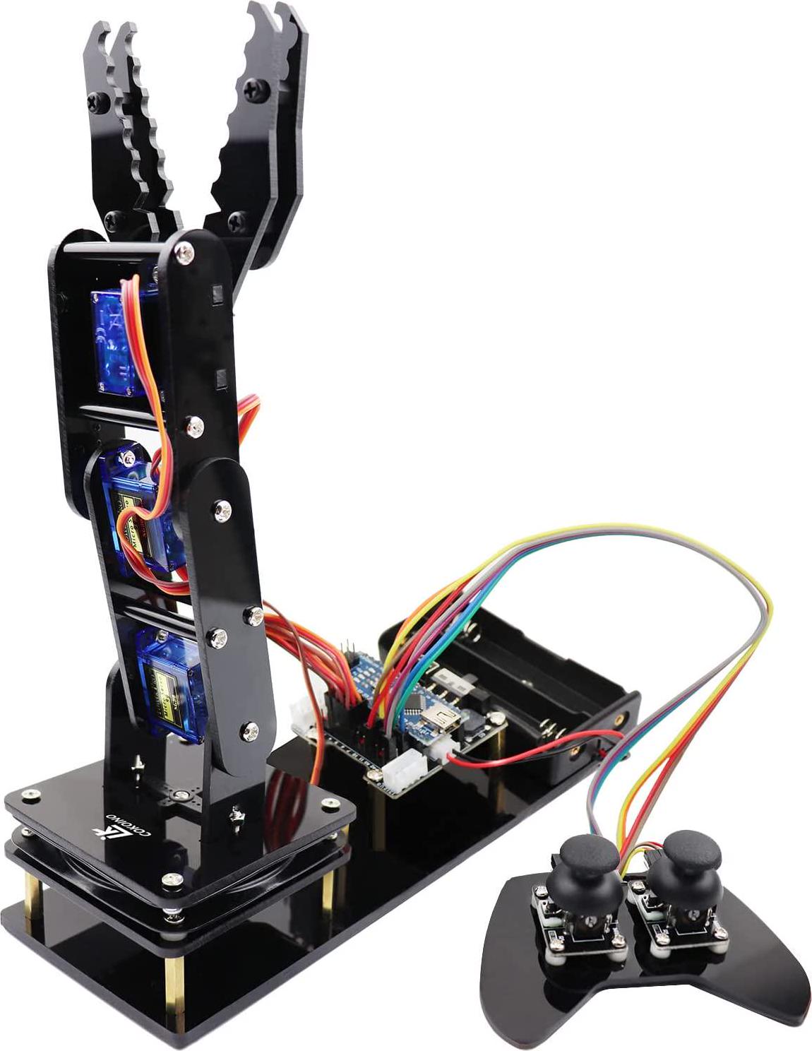 LK COKOINO, LK COKOINO 4 Axis Robotic Arm Kit for Arduino, Mini Desktop Robot Arm for Children Age 12+, Compliment Engineering, Math, Science, and Technology Learning Strategy