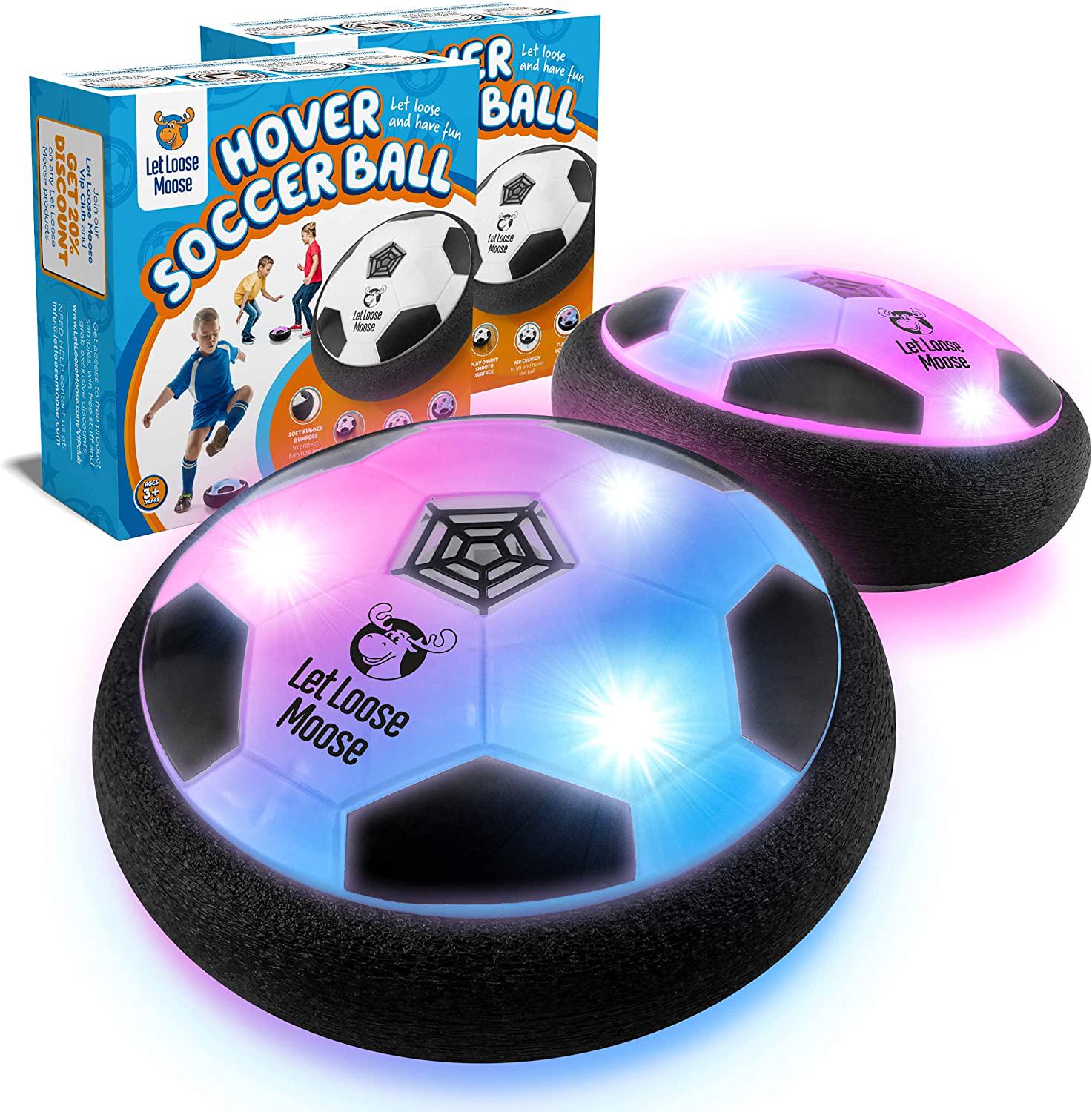 Let Loose Moose, LLMoose Hover Ball for Boys and Girls - 2 LED Light Soccer Balls with Foam Bumpers