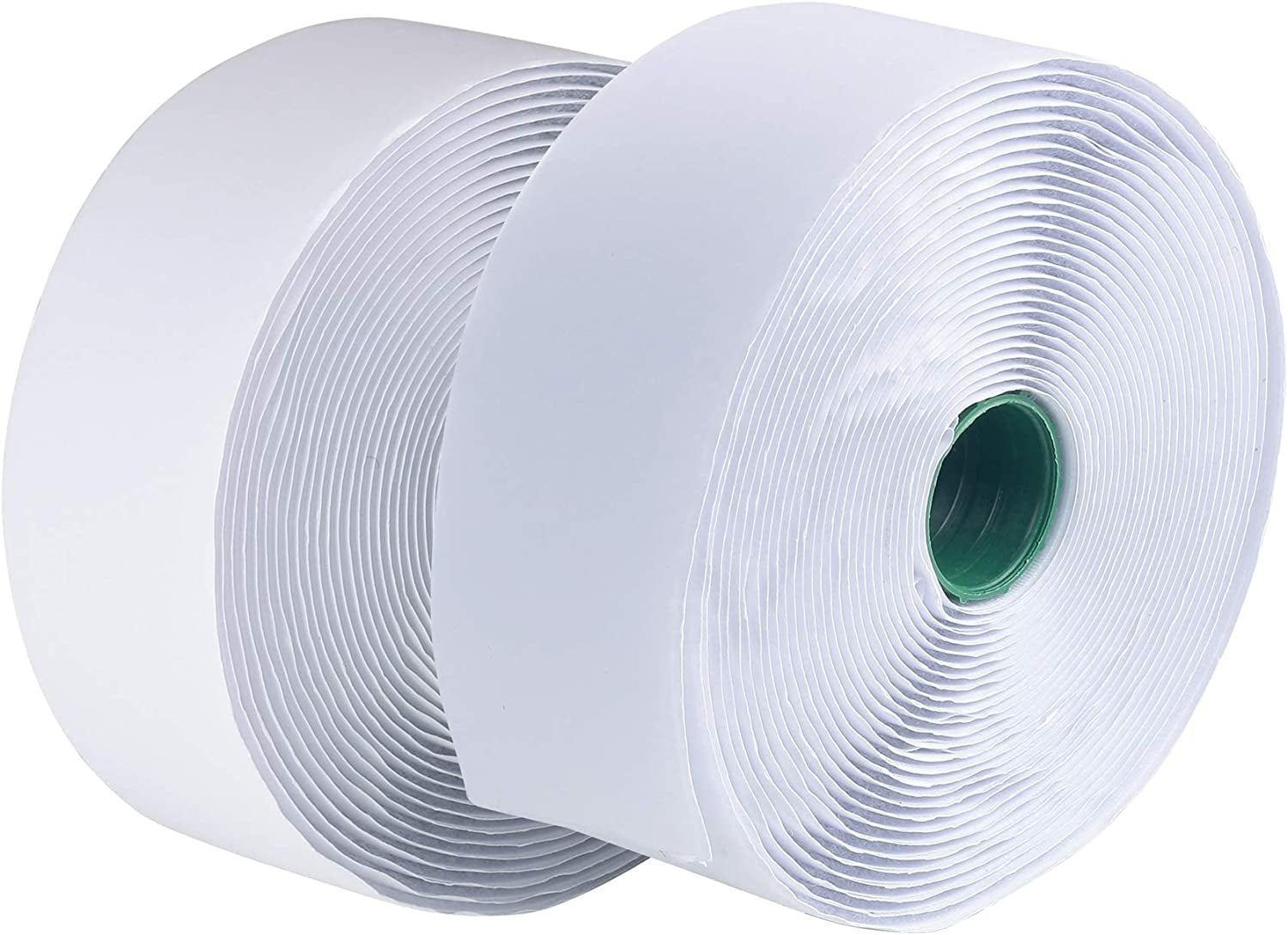 LLPT, LLPT Hook and Loop Tape 2 Inch X 23 Feet Heavy Duty Adhesive Industrial Strength Hook Loop Strip Mounting Tape for Indoor and Outdoor White (HTW230)