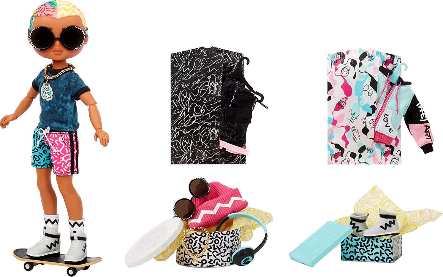 L.O.L. Surprise, LOL Surprise OMG Guys Fashion Doll Cool Lev with 20 Surprises, Poseable, Including Skateboard, Outfit and Accessories Playset - Kids and Collectors, Toys for Girls Boys Ages 4 5 6 7+ Years Old