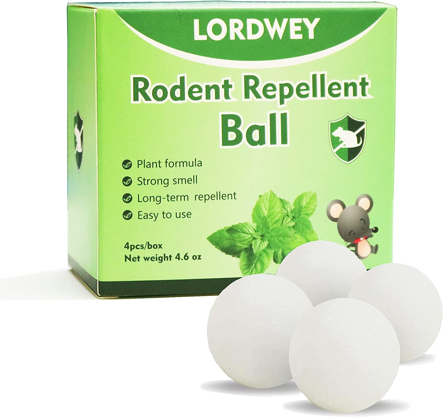 LORDWEY, LORDWEY Mouse Repellent, 4 Pack Peppermint Oil to Repel Mice and Rats, Rodent Deterrent Pill for Plant, Pest Repellent for Garden and Attic