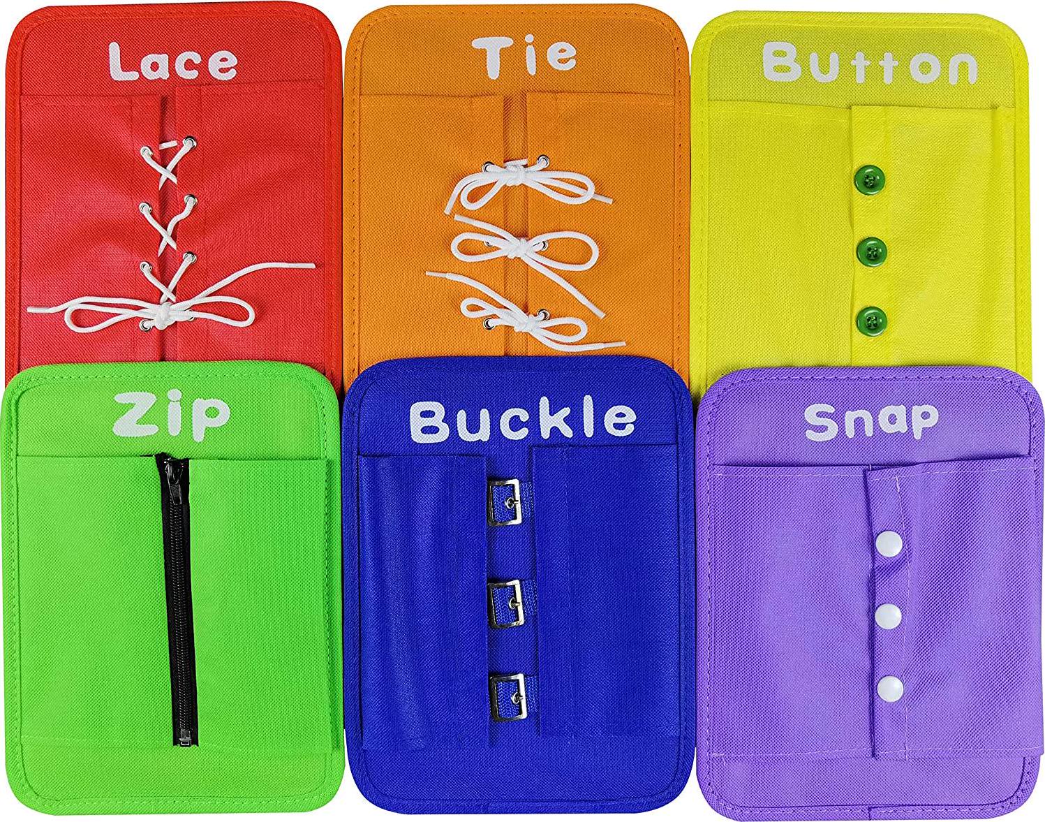 LISKTO, LST LISKTO Dress Learning Boards Preschool Early Educational to Basic Life Skills Dress Learning Boards Learn to Button,Buckle,Zip,Snap,Lace and Tie