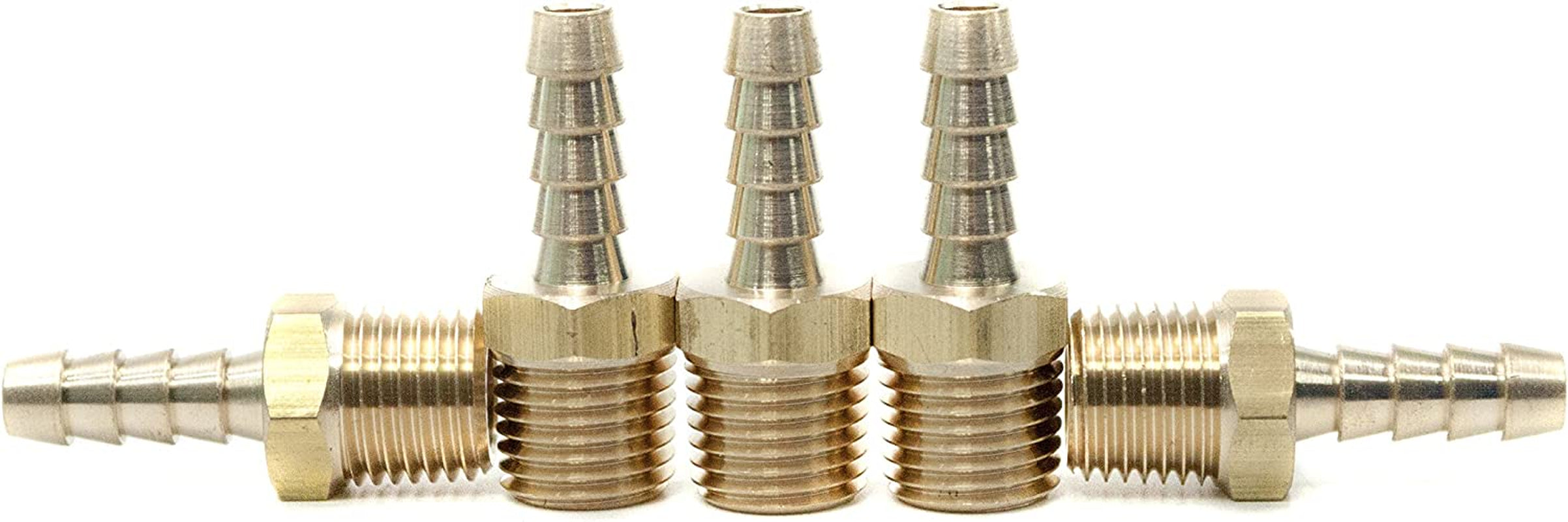 LTWFITTING, LTWFITTING Brass Fitting Coupler 1/4-Inch(6Mm) ID Hose X 1/4-Inch Male NPT Fuel Gas Water (Pack of 5)
