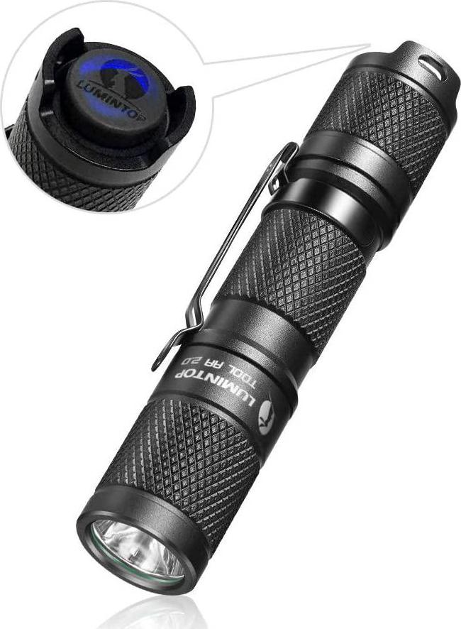 LUMINTOP, LUMINTOP Tool AA 2.0 LED Torch, Super Bright 650 Lumens Pocket-Sized Small Keyring EDC Flashlight, 5 Modes with Mode Memory IP68 Waterproof Powered by One AA for Camping Hiking Dog Walking Emergency