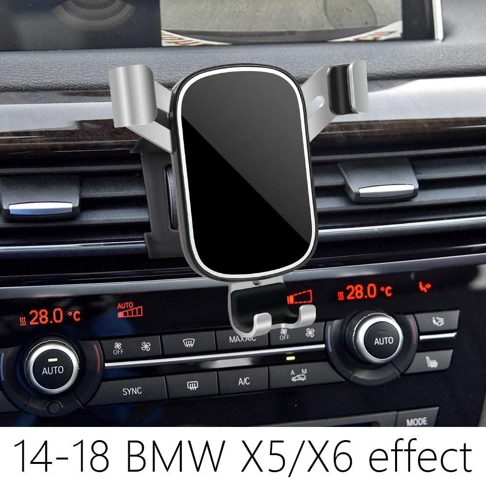 musttrue, LUNQIN Car Phone Holder for 2014-2018 BMW X5 X6 SUV sDrive35i xDrive35i 40e 35d F15 F16 [Big Phones with Case Friendly] Auto Accessories Navigation Bracket Interior Decoration Mobile Cell Phone Mount