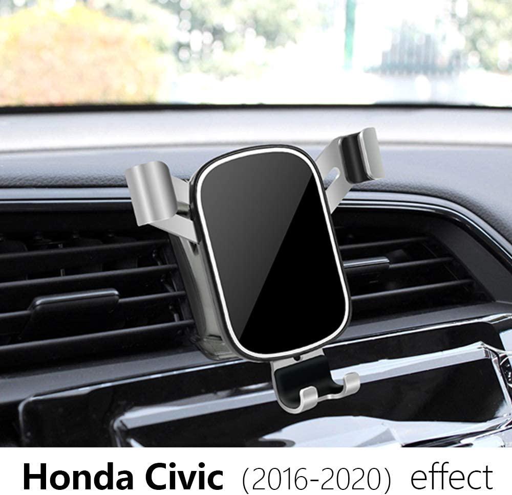 musttrue, LUNQIN Car Phone Holder for 2016-2020 Honda Civic [Big Phones with Case Friendly] Auto Accessories Navigation Bracket Interior Decoration Mobile Cell Mirror Phone Mount