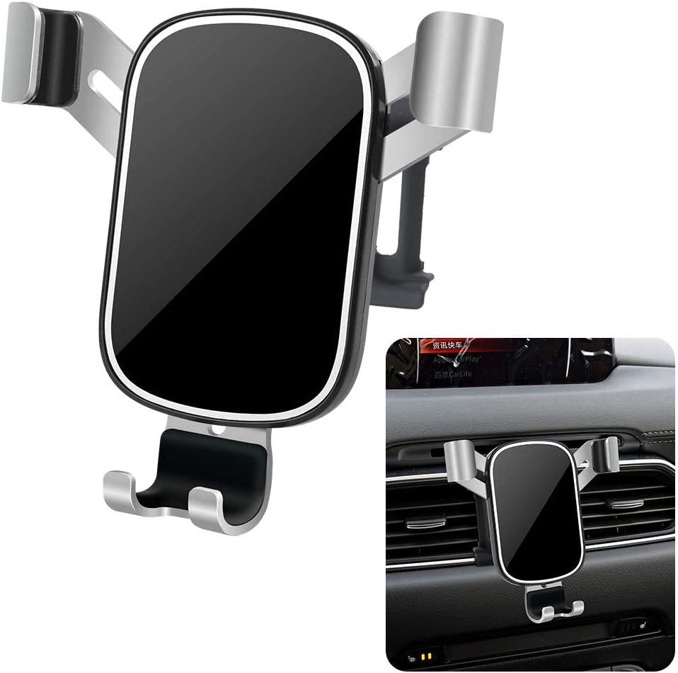 musttrue, LUNQIN Car Phone Holder for 2017-2020 Mazda CX-5 [Big Phones with Case Friendly] Auto Accessories Navigation Bracket Interior Decoration Mobile Cell Mirror Phone Mount