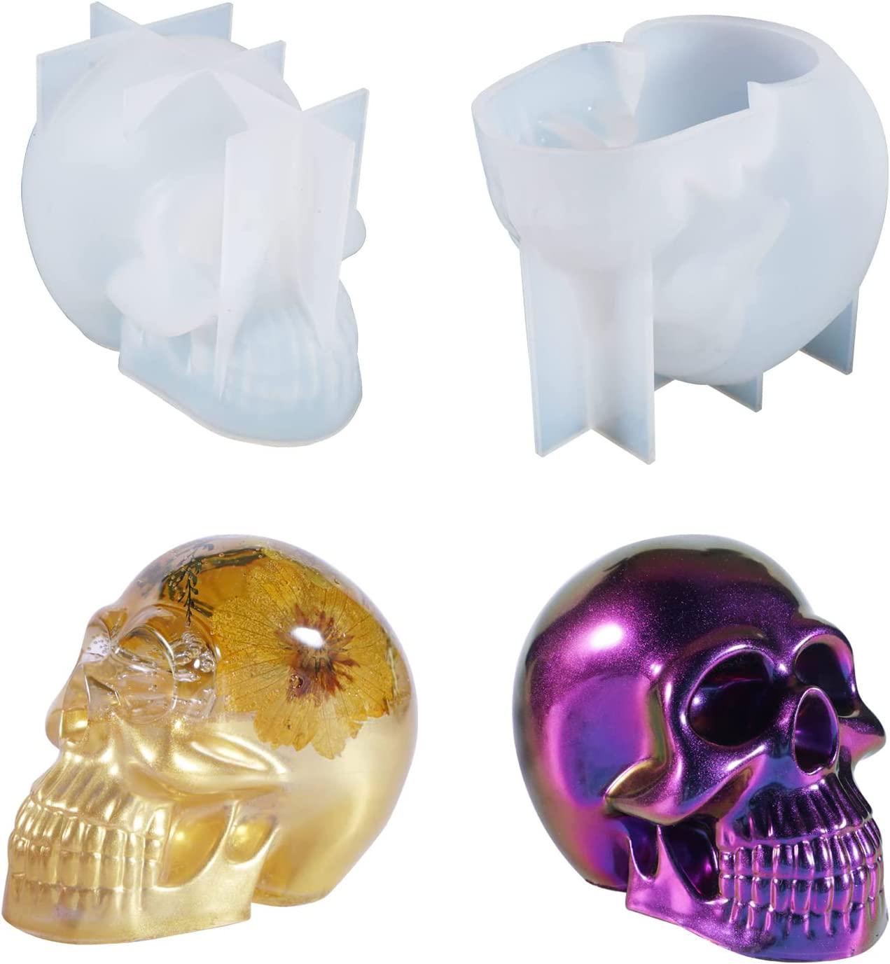 LUXWIN, LUXWIN Skull Resin Molds,Large 3D Skull Candle Molds for Candle Making,Resin Casting Art Crafts Halloween Party Supplies,Home Decor