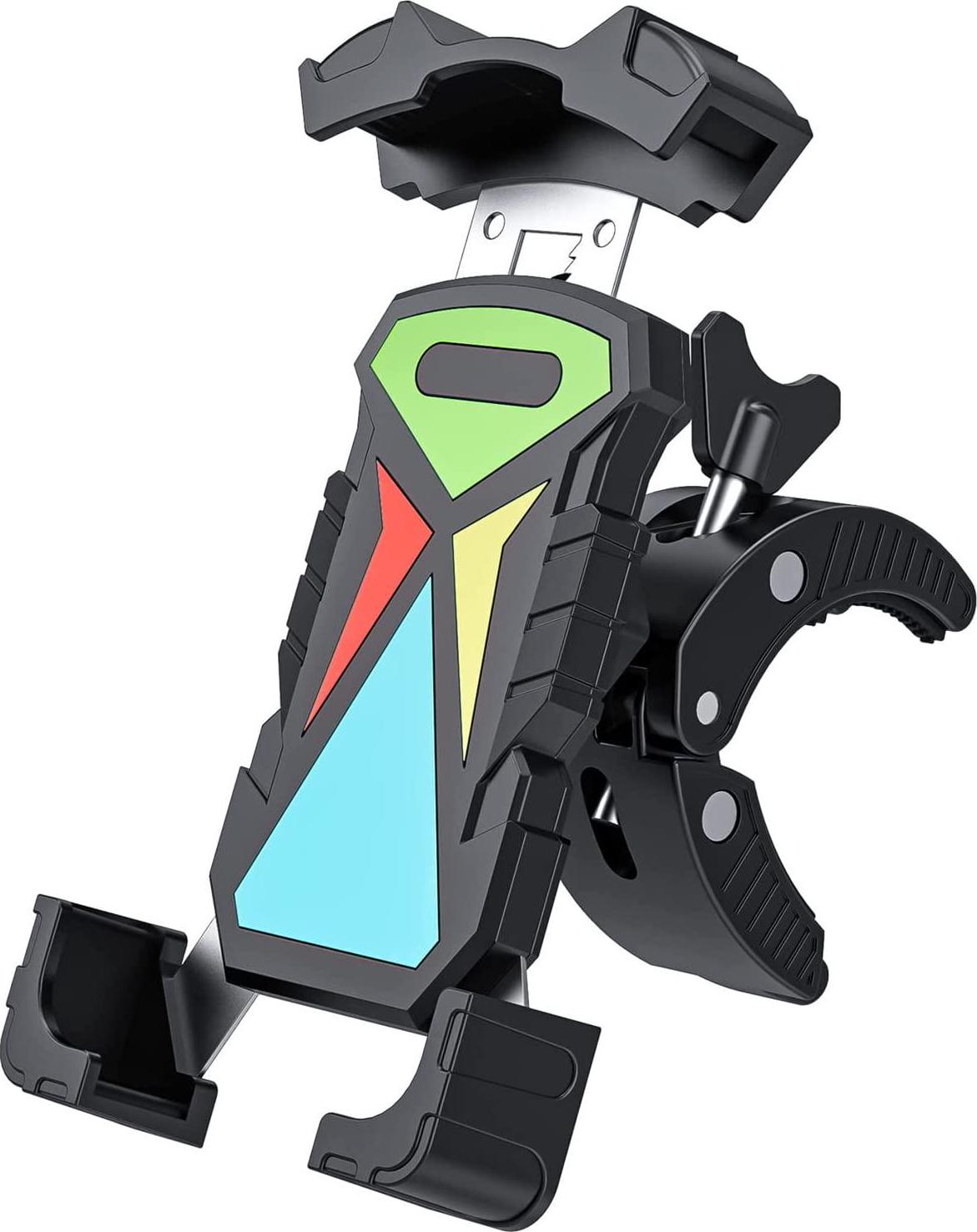 LYZYD, LYZYD Phone Mount for Bike Handlebars Cell Phone Handlebar Mount Motorcycle Phone Holder for Bicycle One Hand Operation Universal Clip for Scooter ATV Stroller - Multi-Colored