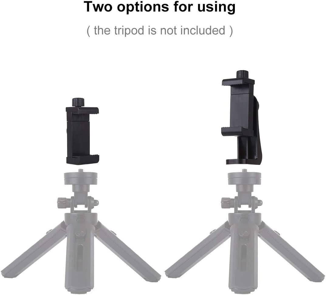 LZJIE325, LZJIE325 Mobile Phone Holder for Any Smartphone, 1/4inch Standard Screw Tripod Adapter/Universal Tripod, swivels Vertically and Horizontally, Compatible with iPhone, Samsung,LG