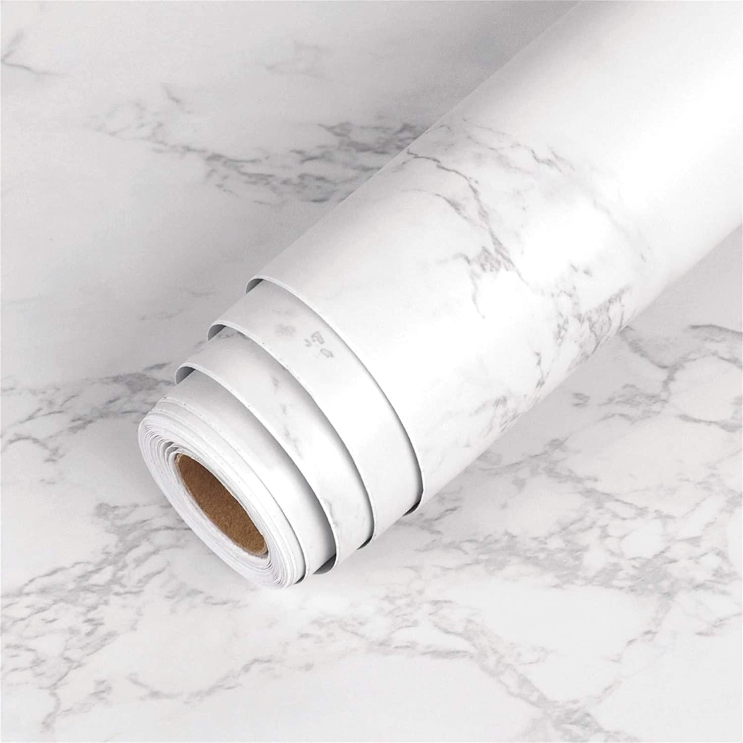 LACHEERY, LaCheery 160 x 24 inch Extra Thick Grey White Marble Contact Paper for Cabinets Countertop Contact Paper Decorative Marble Wall Paper Roll Peel and Stick Countertops for Kitchen Island Backsplash Desk