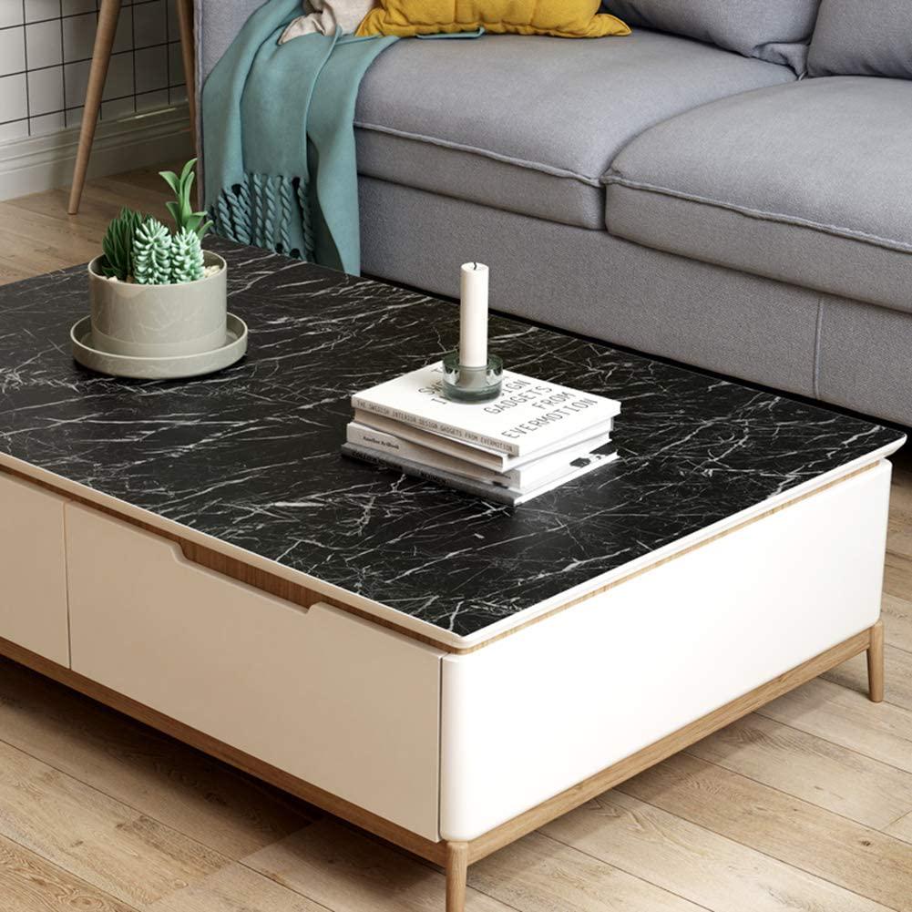 LACHEERY, LaCheery 24x160in Black Marble Contact Paper Granite Countertops Sticker Peel and Stick Wallpaper for Cabinets Backsplash Table Desk Furniture Decorative Adhesive Film Waterproof PVC Wall Sticker