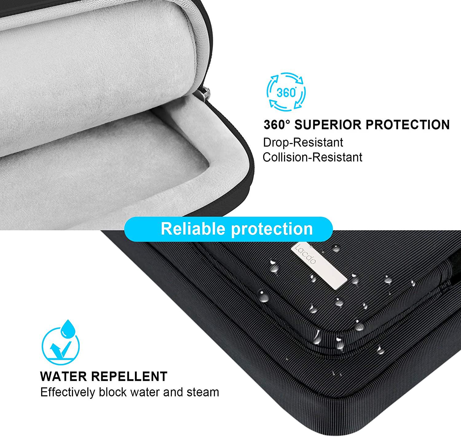 Lacdo, Lacdo 17.3 Inch 360° Protective Laptop Shoulder Bag Sleeve Case for Dell/HP Envy/ASUS/Acer/Lenovo/LG/Razer Blade Pro 17 / MacBook Pro 17, Computer Notebook Water Repellent Briefcase, Black