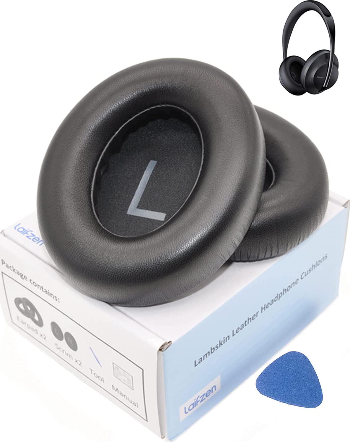 Laifzen, Lambskin Earpads Cushions Replacement Sheepskin Real Leather for Bose Noise Canceling NC700 NC 700 Headphones Ear Pads (Black)