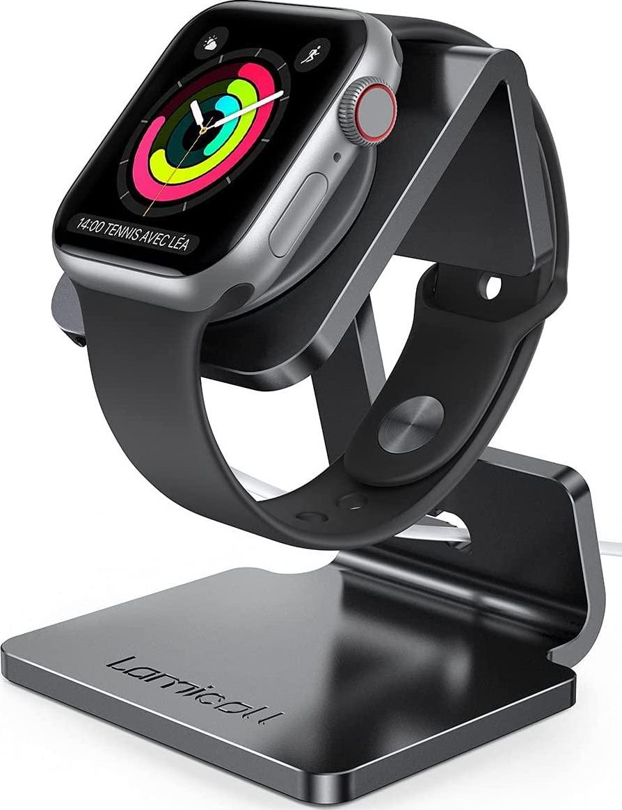 Lamicall, Lamicall Stand for Apple Watch - iWatch Charger Stand Dock Station, Designed for Apple Watch Series SE, iWatch Series 7, 6, 5, 4, 3, 2, 1, iWatch 44mm / 42mm / 40mm / 38mm - Black