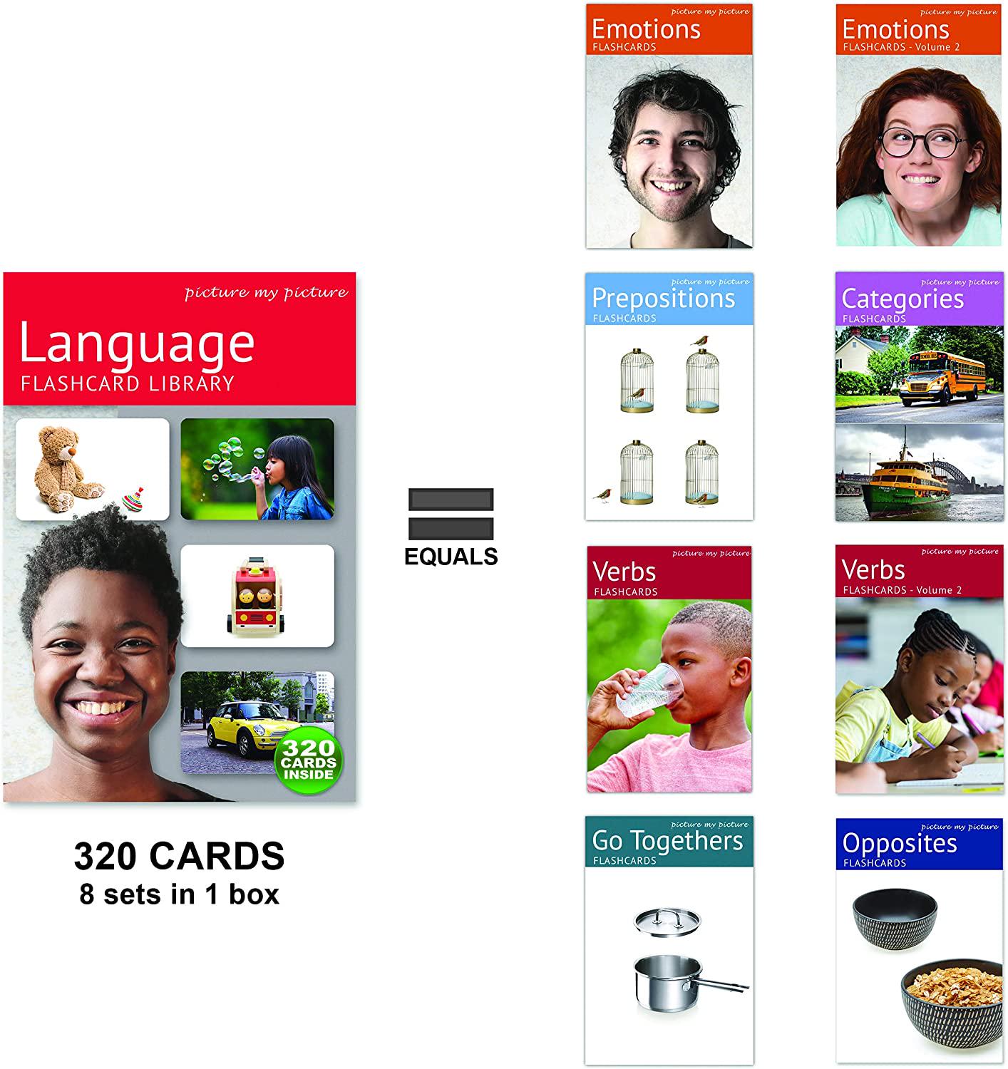 Picture My Picture, Language Flash Card Library | 320 Language Photo Cards | Speech Therapy Materials and ESL Materials