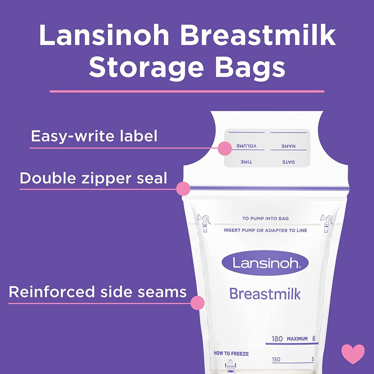 Lansinoh, Lansinoh Breastmilk Storage Bags, BPA Free and BPS Free, 50 Count