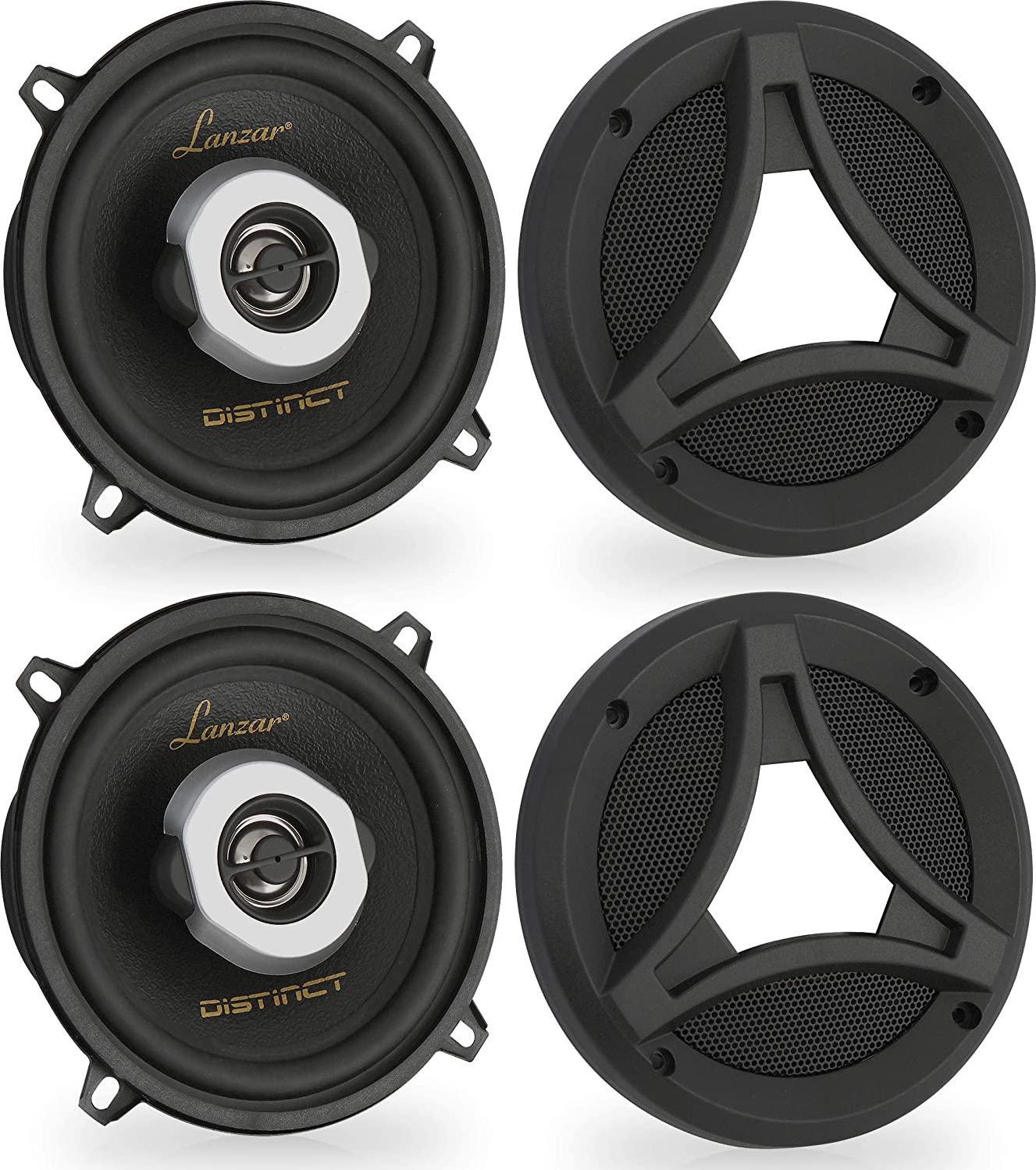 LANZAR, Lanzar Distinct 5.25 -in. Car Stereo Speaker Pair | 2-Way Pro Audio Component Car Speakers | 5.25 inch, 160 Watt