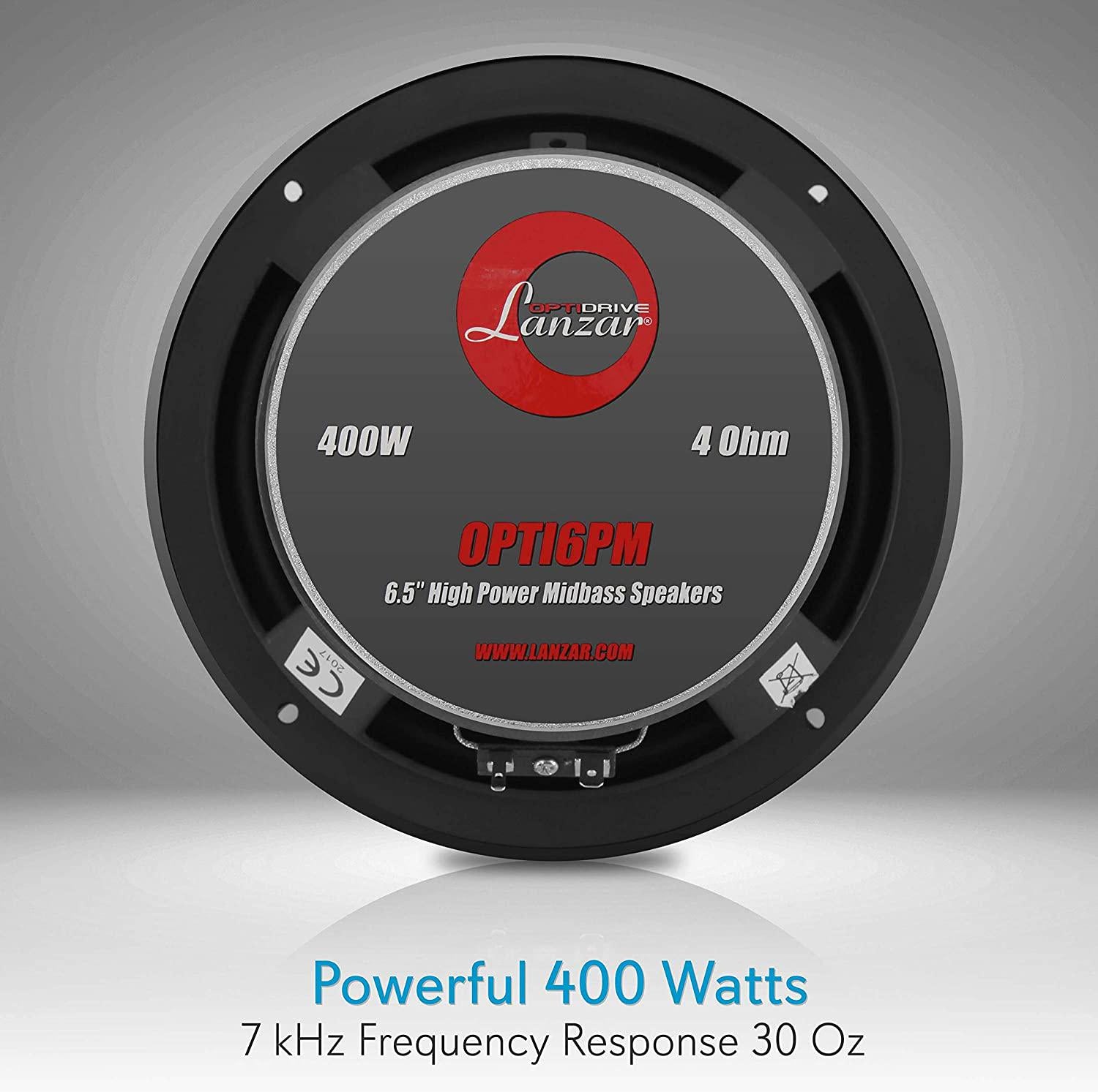 LANZAR, Lanzar OPTI6PM Opti Pro 400-Watt 6.5-Inch High-Power Coaxial Speaker