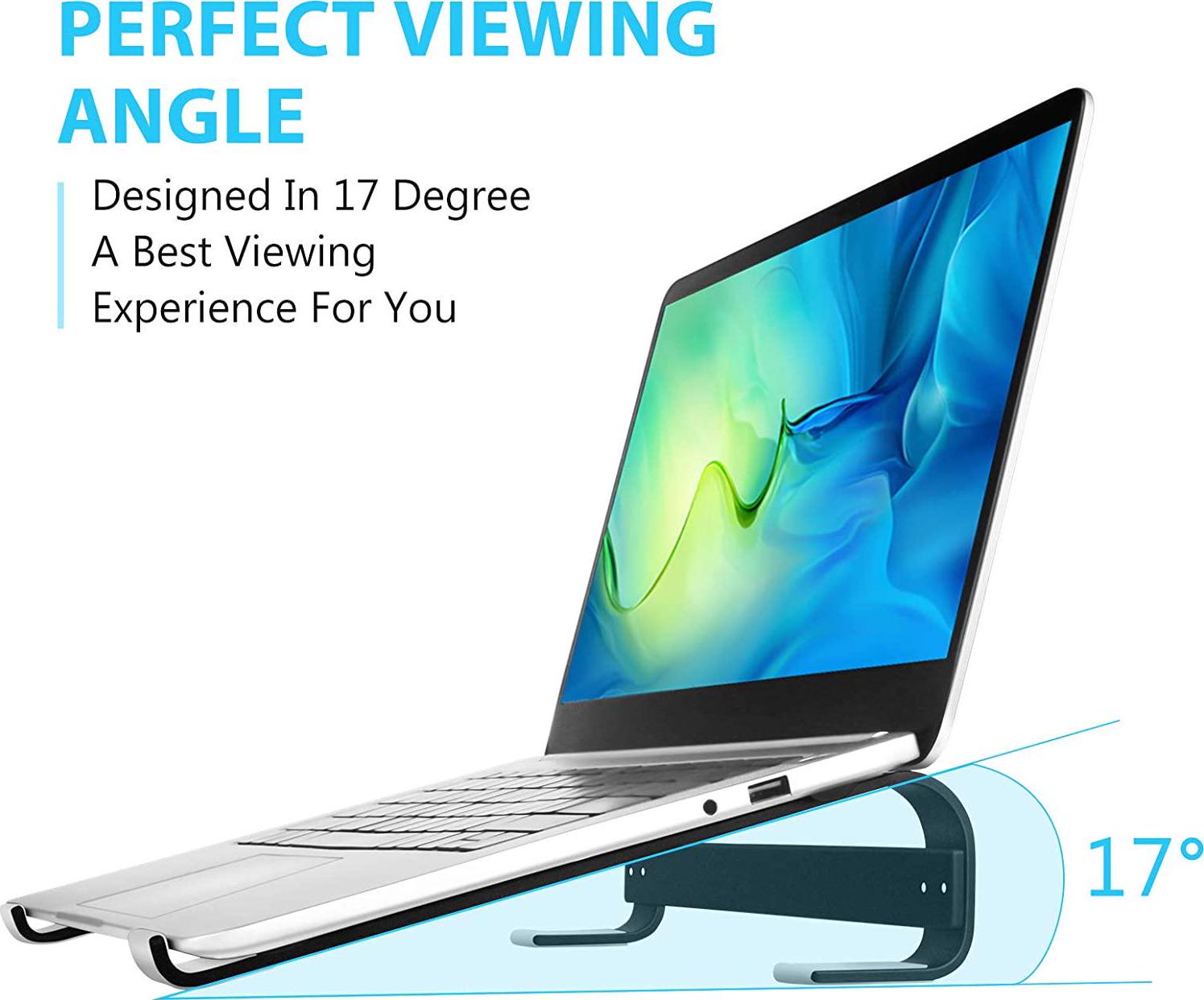 Answaily, Laptop Stand, Ergonomic Aluminum Non-Slip Computer Riser for Desk, Computer Stand, Tablet Stand, Ventilated Cooling Notebook Stand Mount for MacBook Air Pro, Lenovo, Dell, More 10-15.6 Laptops