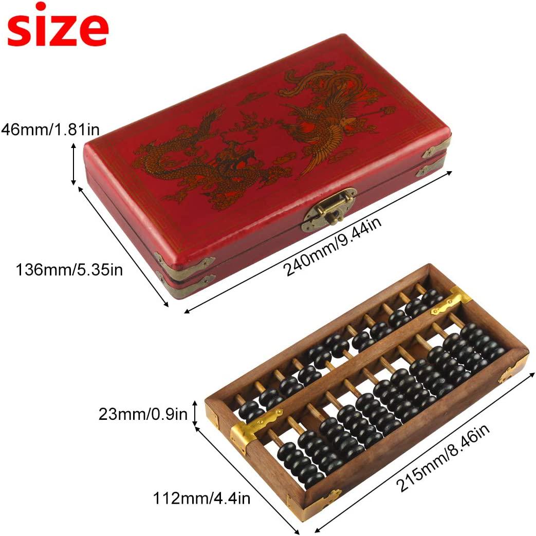 Larcele, Larcele Aging Treatment Vintage Wooden Bead Arithmetic Lacquer Abacus for Children,11 Column SP-03